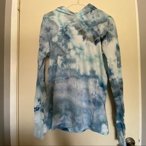 Bella + Canvas Airlume Jersey cotton long sleeve blue ice dye tie dye Size S